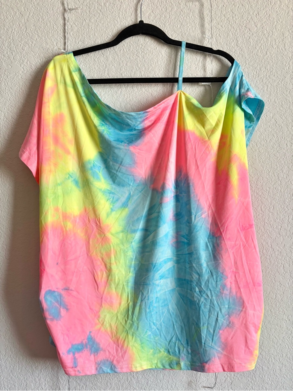 Neon Tie-Dye Off-Shoulder Women's Top